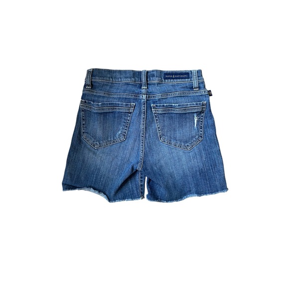 Rock & Republic Denim Shorts Distressed Frayed Hem Casual Blue Size 4 - Picture 5 of 5